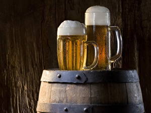 Обои для рабочего стола Напитки Пиво Бочка Пища