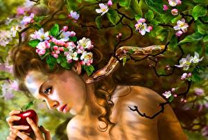 Фотографии Змея Ева Фантастика Девушки