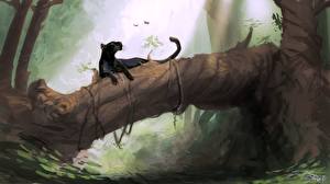 Картинка Большие кошки Пантеры животное