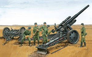 Обои Рисованные Пушки военные