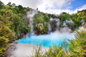 Фото Озеро Новая Зеландия Inferno Crater  Природа