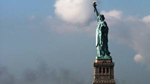 Обои США Статуя свободы город