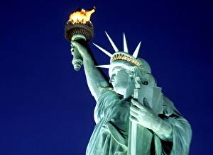 Обои Америка Статуя свободы город