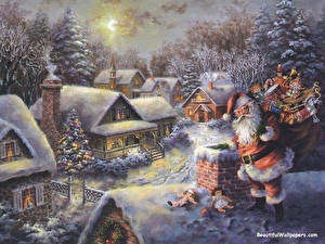 Картинка Рождество Праздники Дед Мороз