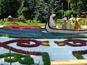 Обои для рабочего стола Много Украина Фестиваль цветов в киеве 2011 г. Цветы