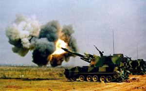 Обои Самоходка Стрельба военные