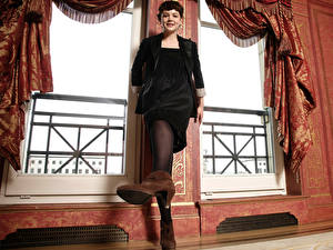 Фото Carey Mulligan Колготках Платье Туфлях девушка