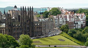 Картинки Замок Эдинбург Шотландия Города