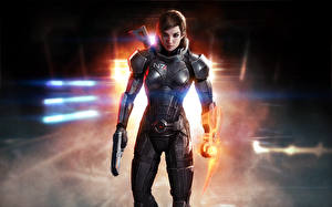 Картинка Mass Effect Mass Effect 3 компьютерная игра Девушки