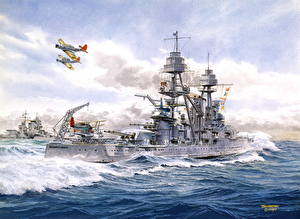 Картинки Рисованные Корабли U.S.S. Pennsylvania, (BB-38) военные
