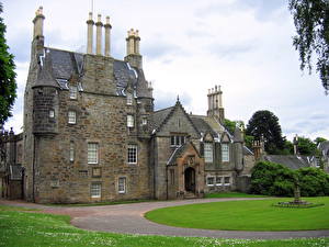 Обои для рабочего стола Замки Эдинбург Шотландия Lauriston Castle Города