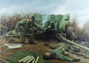 Картинки Рисованные Пушки Солдат