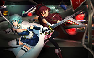 Картинка Mahou Shoujo Madoka Magica Аниме Девушки