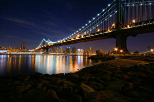 Фотографии США Мосты Нью-Йорк Манхэттен