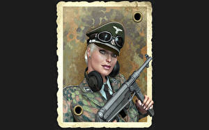 Картинки 3D Графика Армия Девушки