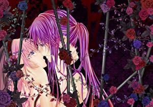 Картинка Вокалоид Аниме Девушки