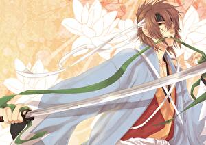 Картинка Сказание о демонах сакуры Юноша Okita Souji