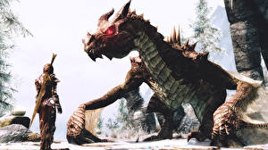 Картинка The Elder Scrolls Скайрим дракон Игры