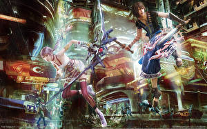 Обои Final Fantasy Final Fantasy XIII Игры Фэнтези Девушки
