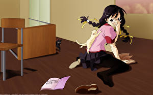 Обои Bakemonogatari Аниме Девушки