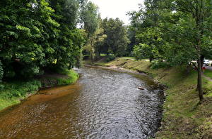 Картинка Реки Вильнюс Литва Vilnele river Природа