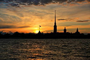 Фотография Санкт-Петербург на закате город