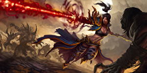 Обои Diablo Diablo III удар магией компьютерная игра Фэнтези Девушки