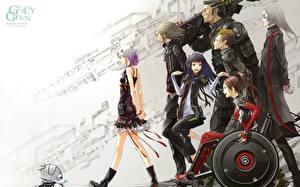 Обои Guilty Crown Парни Девушки