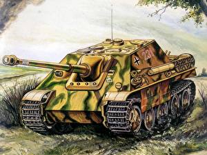 Картинки Рисованные Самоходка sd.kfz.173 Jagdpanther военные