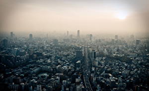 Обои для рабочего стола Япония Токио smog Города