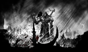 Картинка Darksiders Darksiders II Нечисть Воины Коса (оружие) компьютерная игра