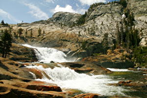 Фото Парк Река США Йосемити Калифорнии Tuolumne Природа