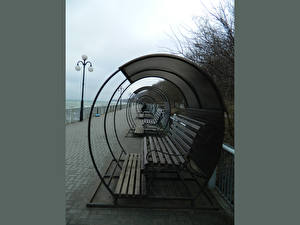 Фотографии Светлогорск скамейки у моря Города