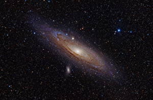 Обои Туманности в космосе Галактика Звезды Андромеда