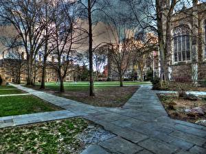 Обои Штаты Мичиган University of Michigan Law School Quadrangle Города