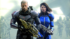 Картинка Mass Effect Игры Девушки