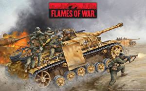 Фотографии Flames of War Танк Солдаты