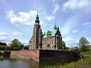 Картинки Замок Копенгаген Дания Rosenborg Castle город