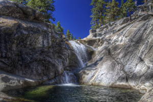 Картинка Водопады Штаты Йосемити Калифорния Pool Природа