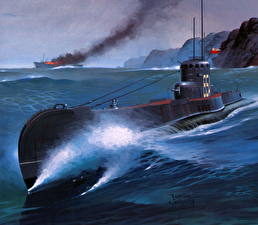 Картинка Рисованные Подводные лодки Армия