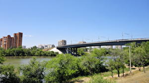 Обои для рабочего стола Мост Волгоград Мост через канал Города