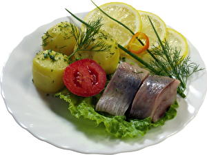 Фото Вторые блюда картошка с рыбой Продукты питания