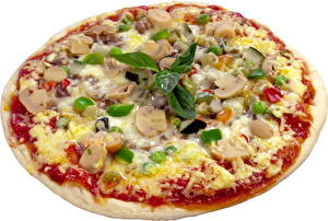Картинка Пицца Сыры Базилик душистый Пища