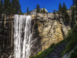 Обои Парки Водопады Америка Йосемити Калифорния