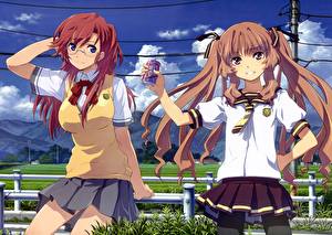 Картинка Ano Natsu de Matteru школьницы юбки Девушки