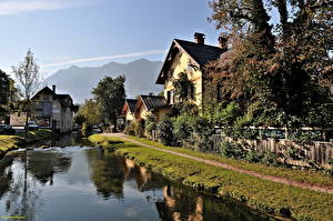 Картинка Австрия Речка Бад Гоизерн город