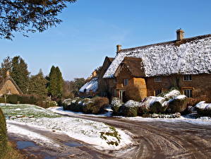 Картинки Дома Великобритания Оксфордшир Great Tew город