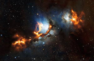 Обои Туманности в космосе Звезды Messier 78 созвездие Орион Космос