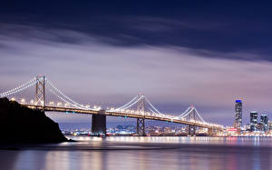 Обои для рабочего стола Америка Мост Сан-Франциско Калифорнии Города