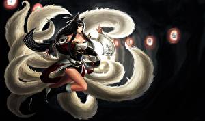Фотография LOL Ahri Игры Фэнтези Девушки